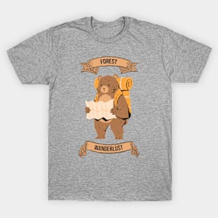 Forest Wanderlust - Hiking Bear T-Shirt